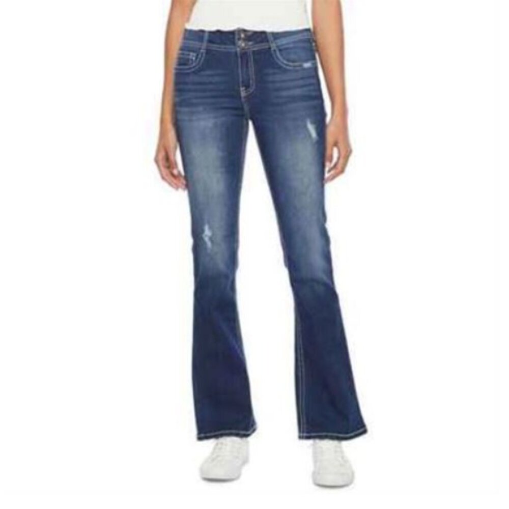Wallflower Women's Bling Luscious Curvy Bootcut Jeans Size 1 Clarke Wash